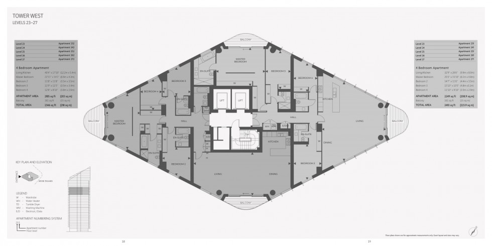 Floorplan for Tower West Chelsea Waterfront